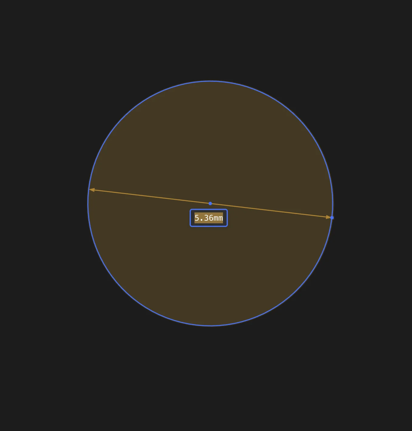 Editing a diameter dimension value