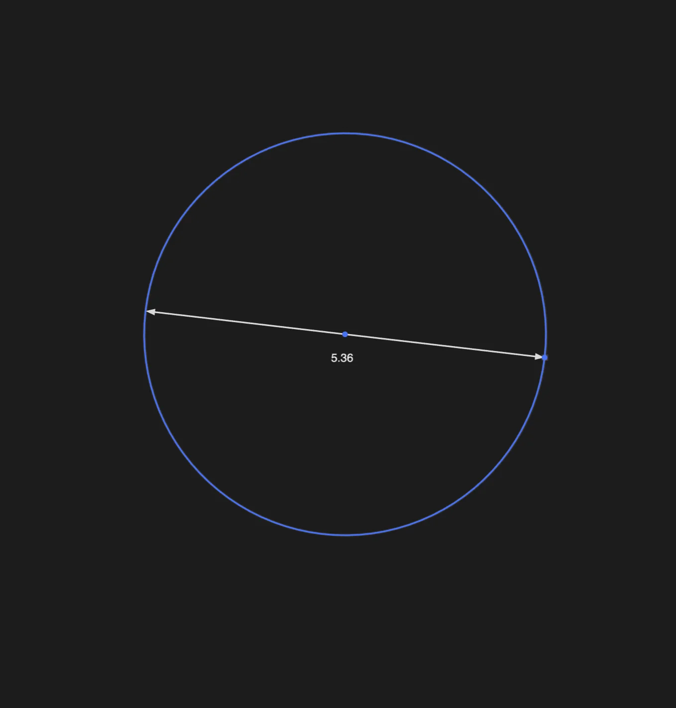 Diameter dimension added to circular sketch geometry