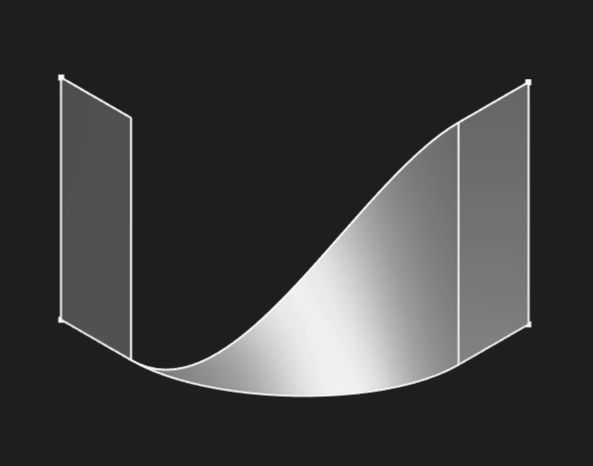 Blend surface touching the left boundary edge at only the start point with lowerBound 0 and upperBound 0