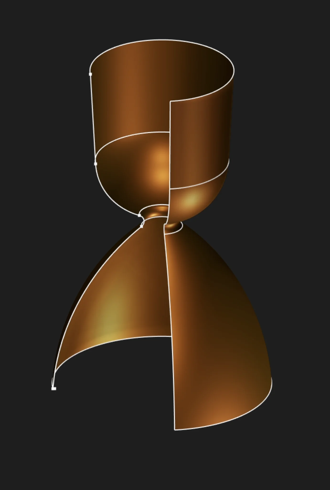 Open surface bodies created with surface modeling tools in Zoo Design Studio