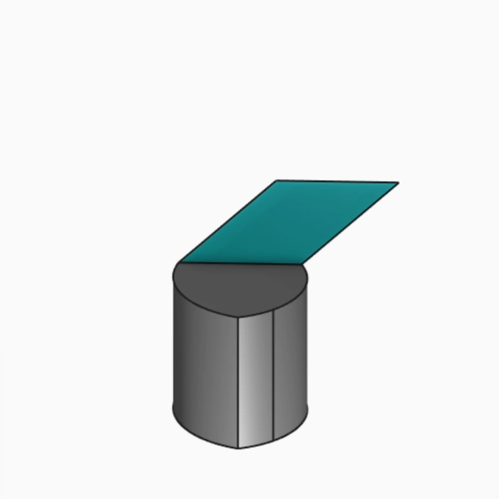 A body edge extruded with a custom direction