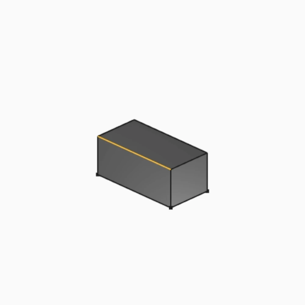 An edge selected on an existing body for surface extrusion