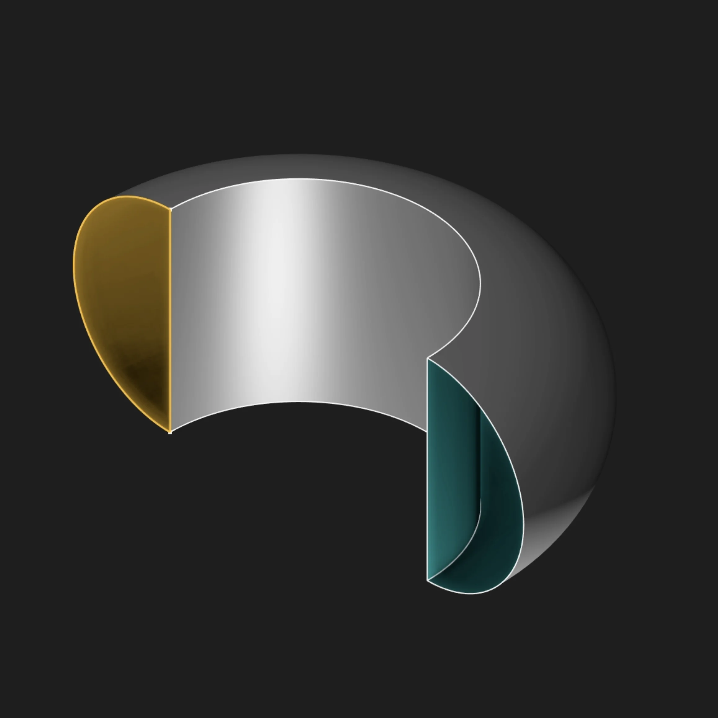 Revolve surface with a selected region