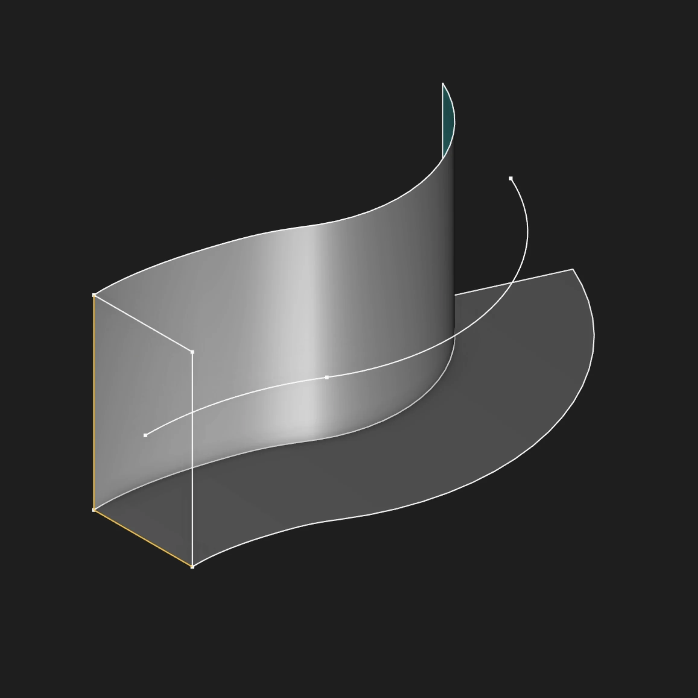 Sweep surface with a selected segment