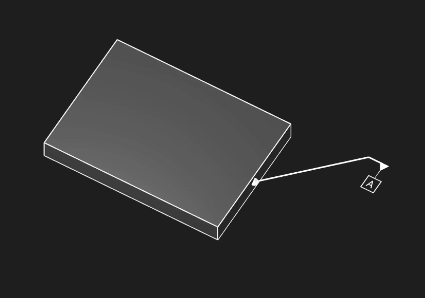 Datum GD&T annotation on a selected model face