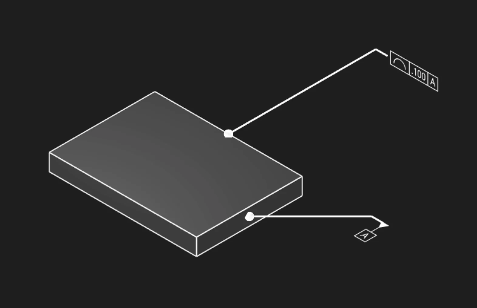 Profile GD&T annotation on a model edge