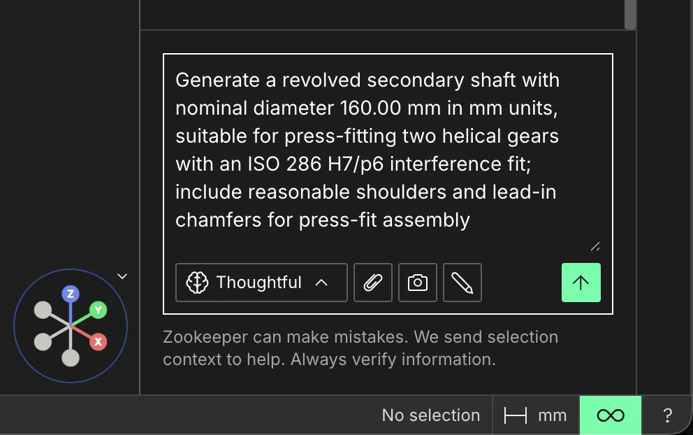 Zoo Design Studio Zookeeper prompt field with a secondary shaft prompt