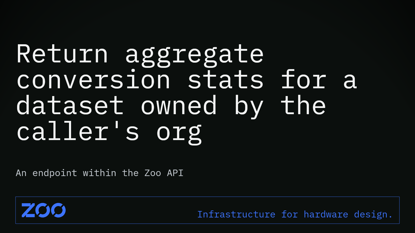 Return aggregate conversion stats for a dataset owned by the caller's ...