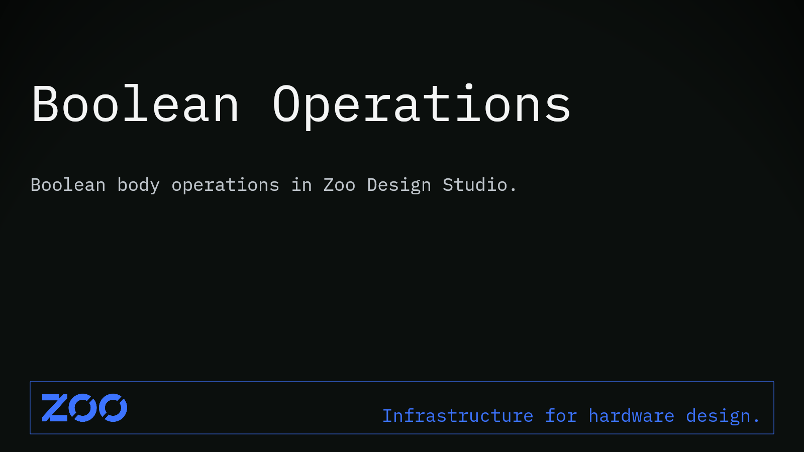 Boolean Operations | Zoo