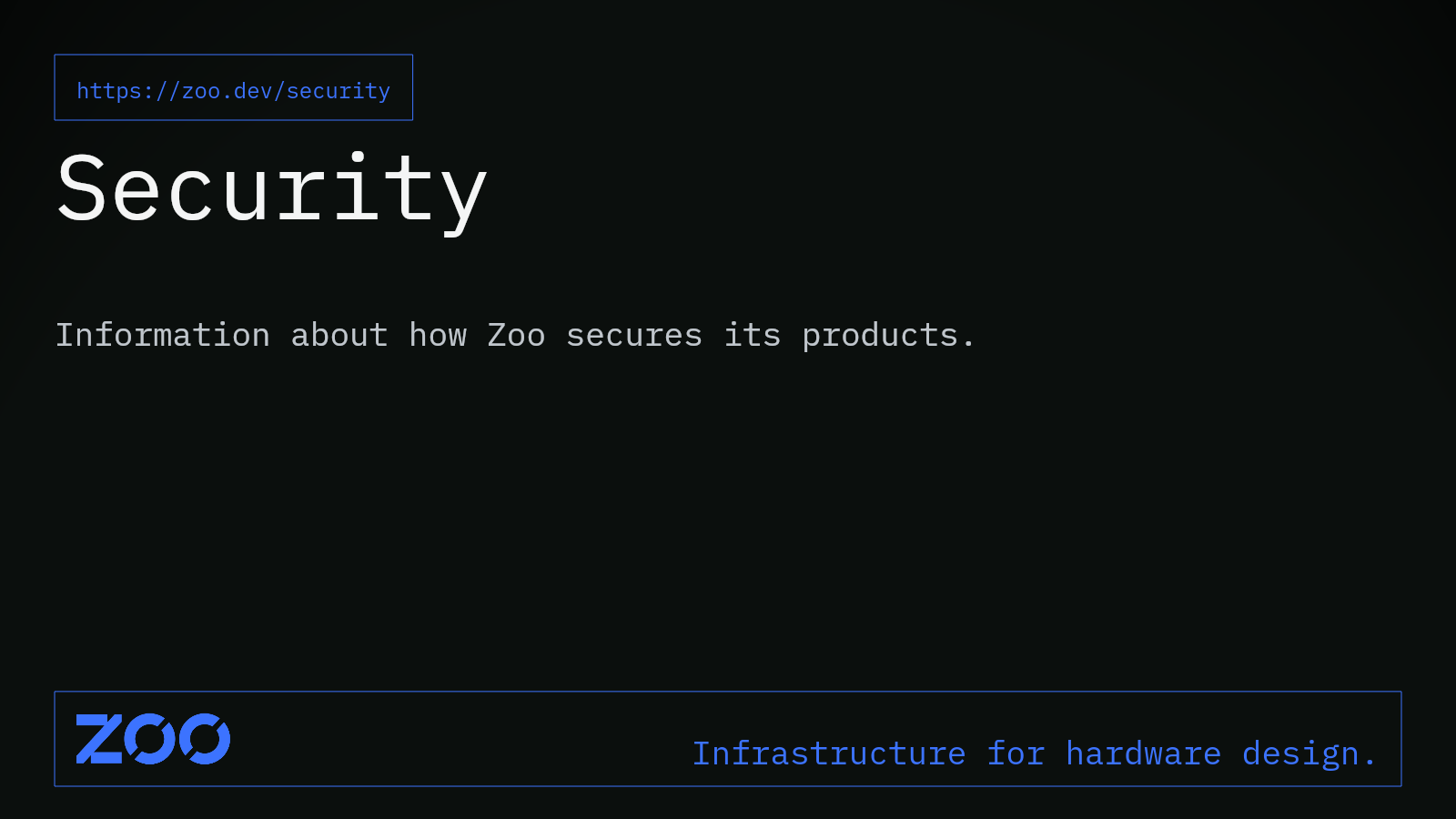 Security | Zoo