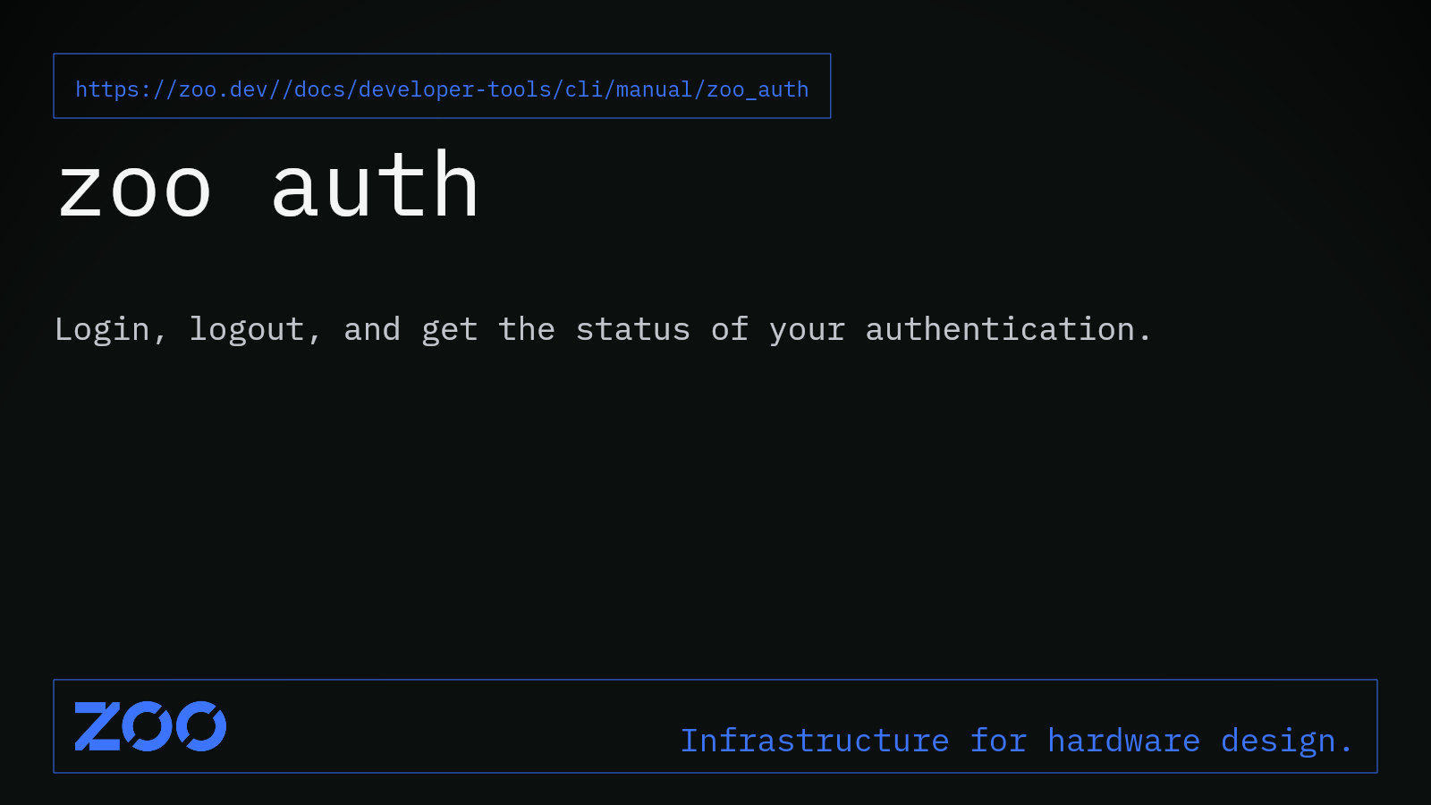 zoo auth | Zoo