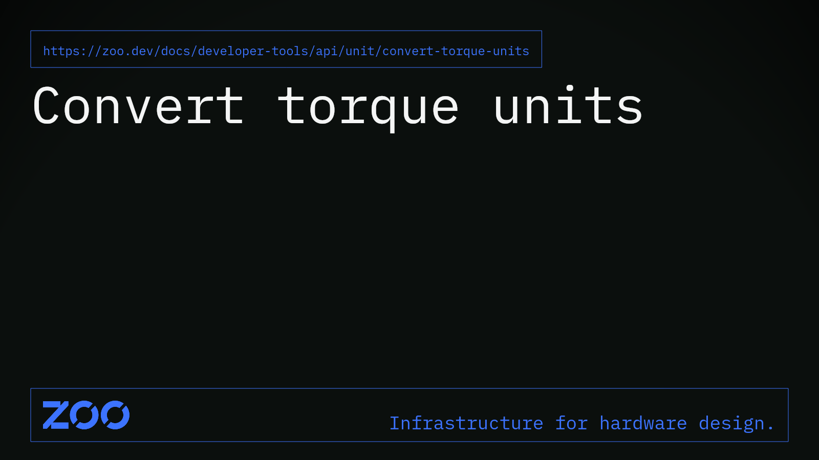 Convert torque units | Zoo