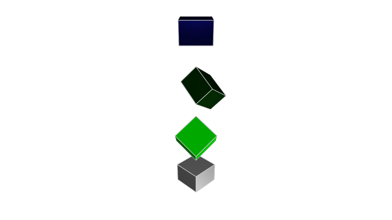 2D fallback: Four rotated cubes