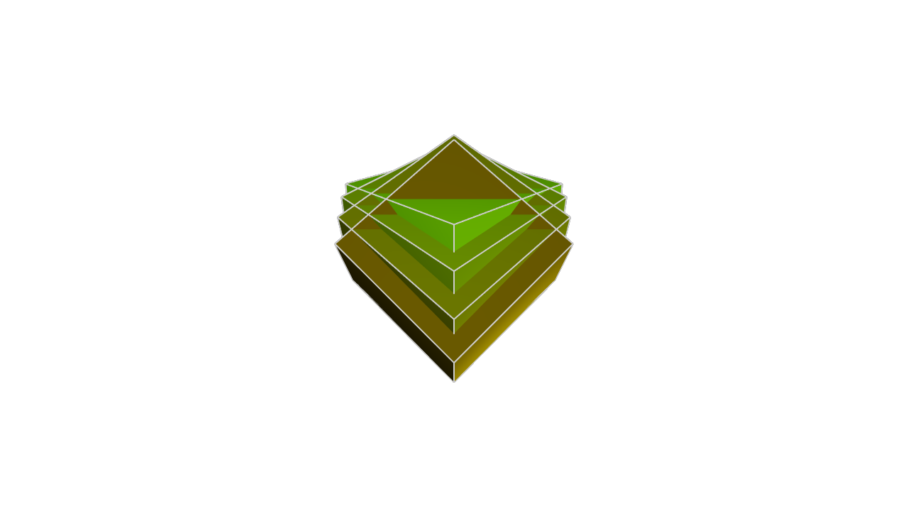 2D fallback: Four cubes rotated around the same axis