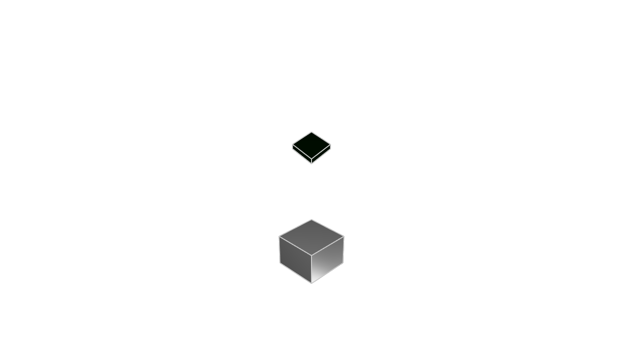 2D fallback: Three scaled cubes