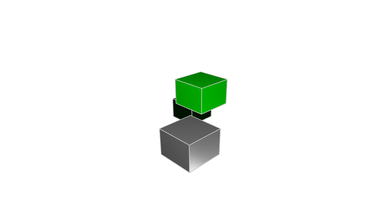 2D fallback: Three translated cubes