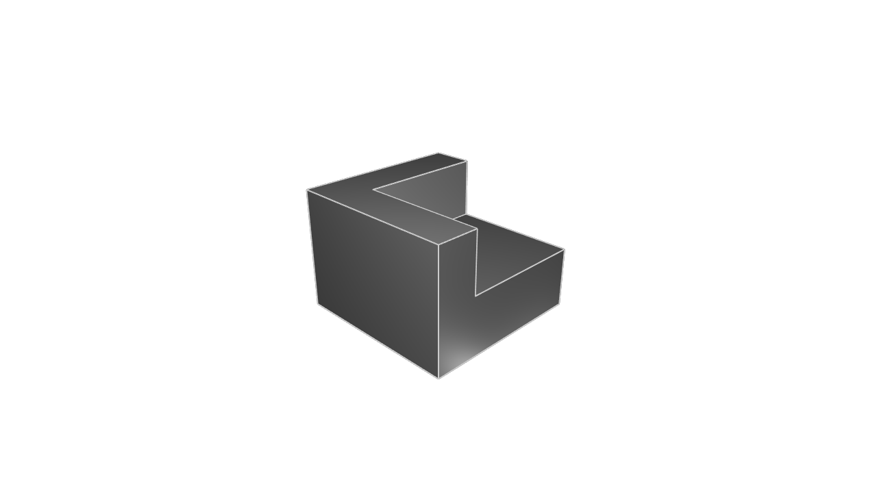 2D fallback: Green cube with blue cube subtracted