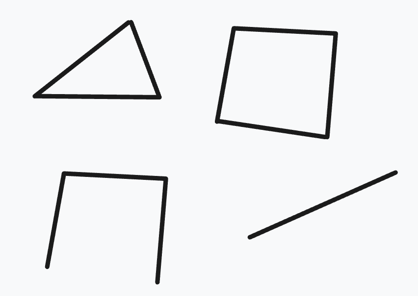A pill shape made from fixed arcs and lines