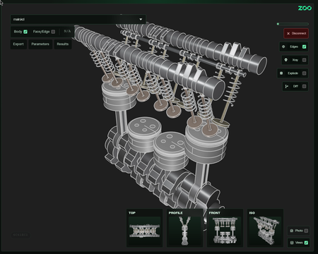 Zoo Viewer displaying a detailed engine model