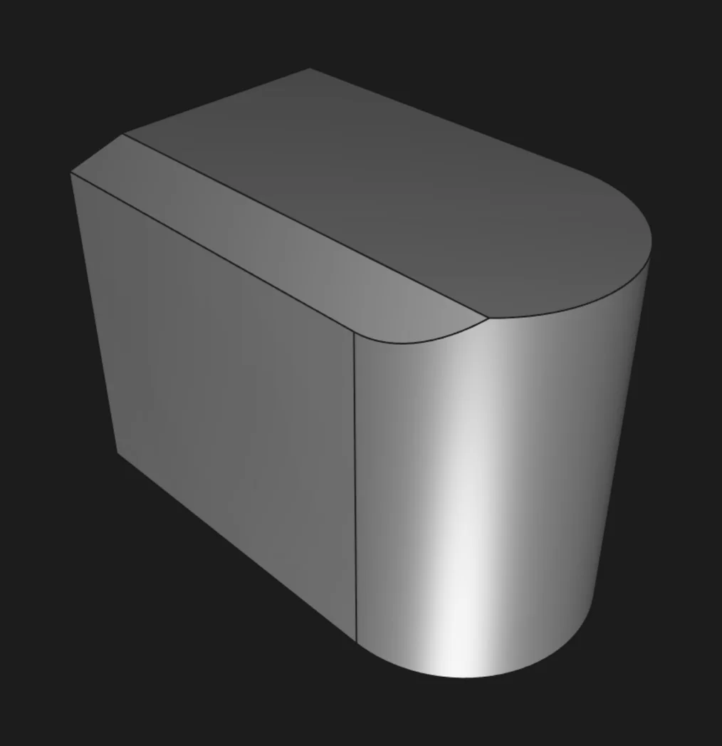 the completed chamfer with no tangent chain