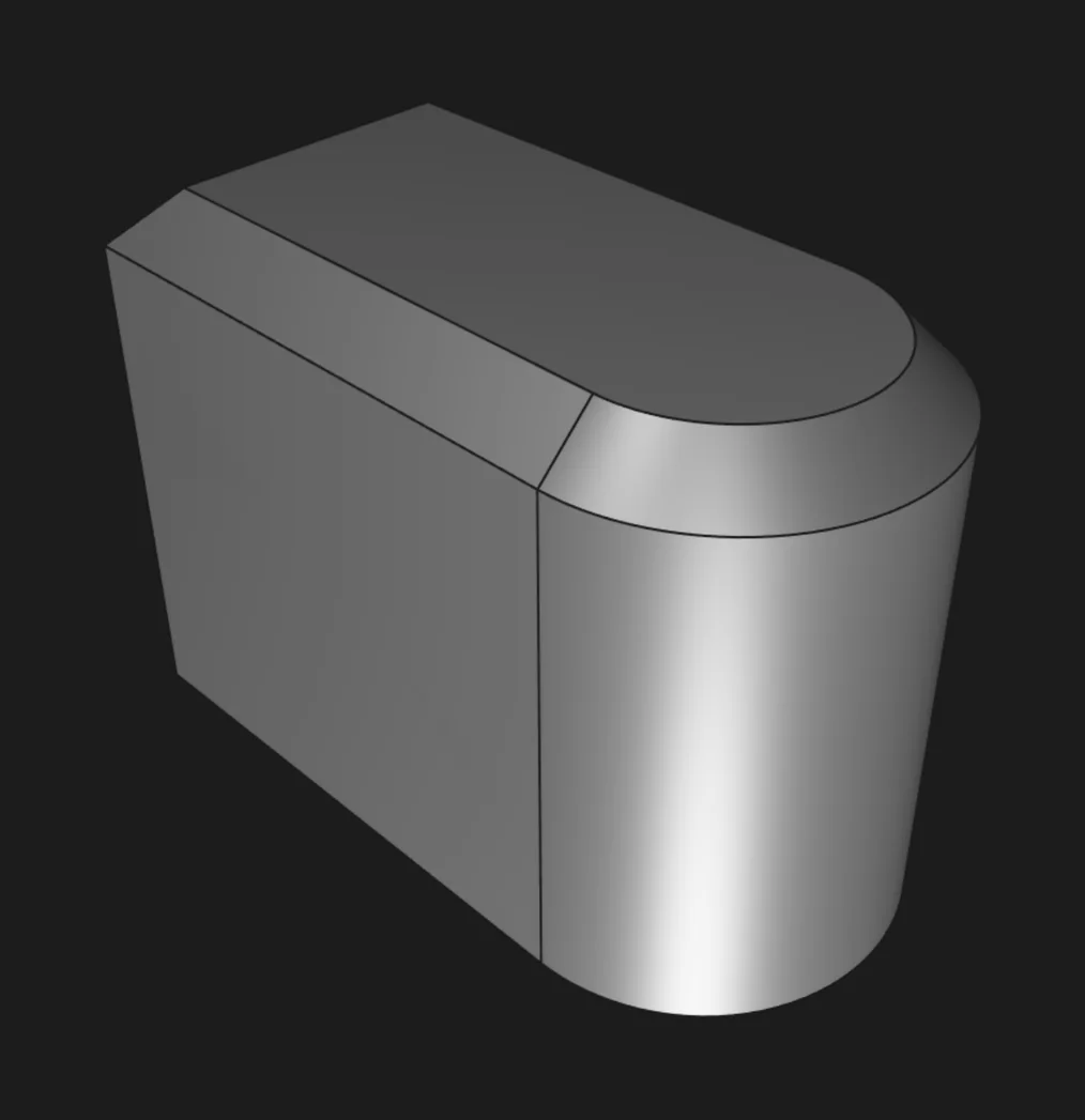 the completed chamfer