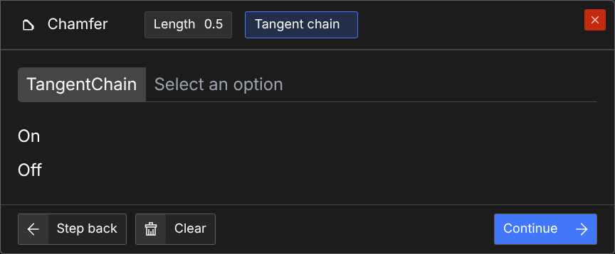 the tangent chain input