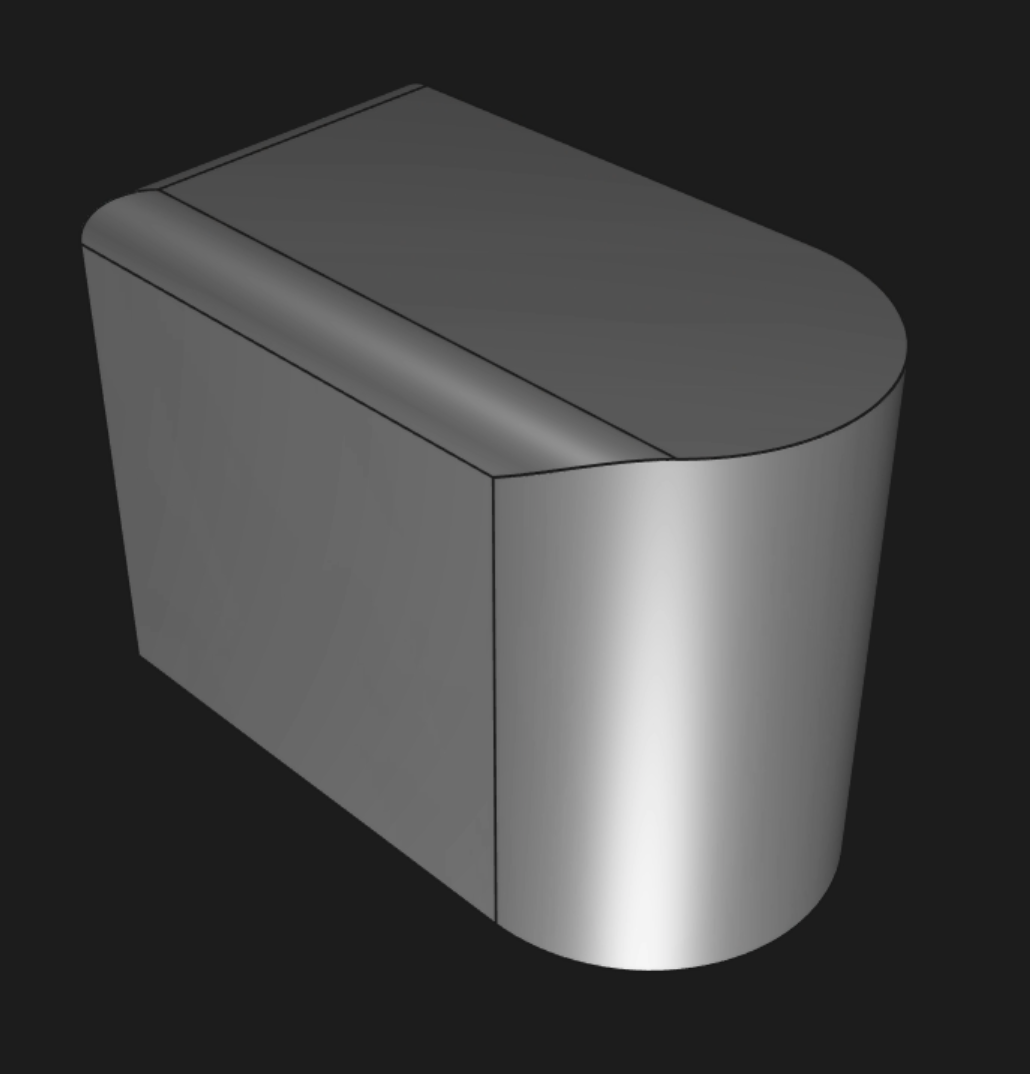 the completed fillet with no tangent chain