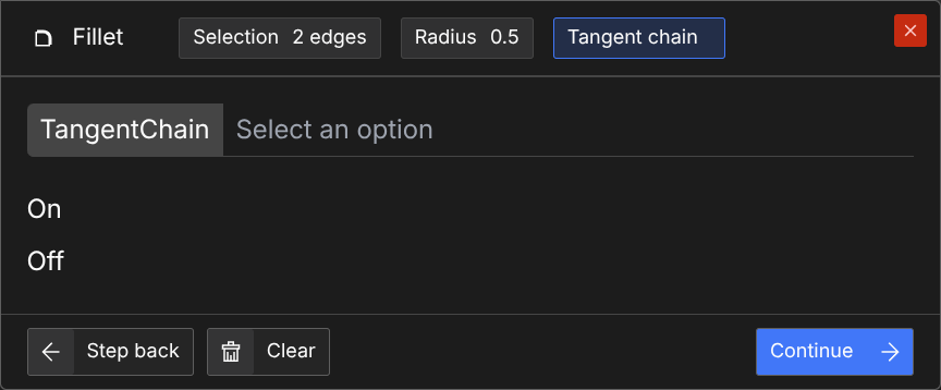the tangent chain input