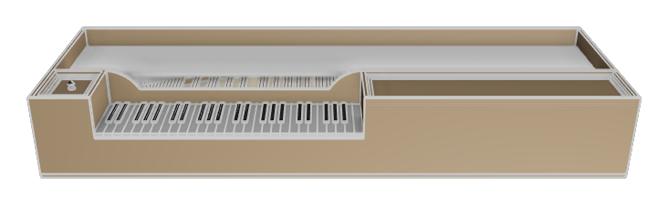 Mason Malone's first-place model of Mersenne's clavichord