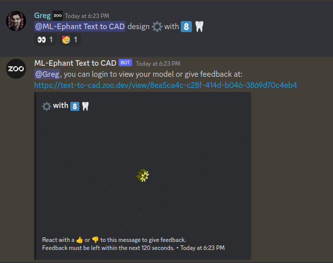 Text-to-CAD Discord Plugin