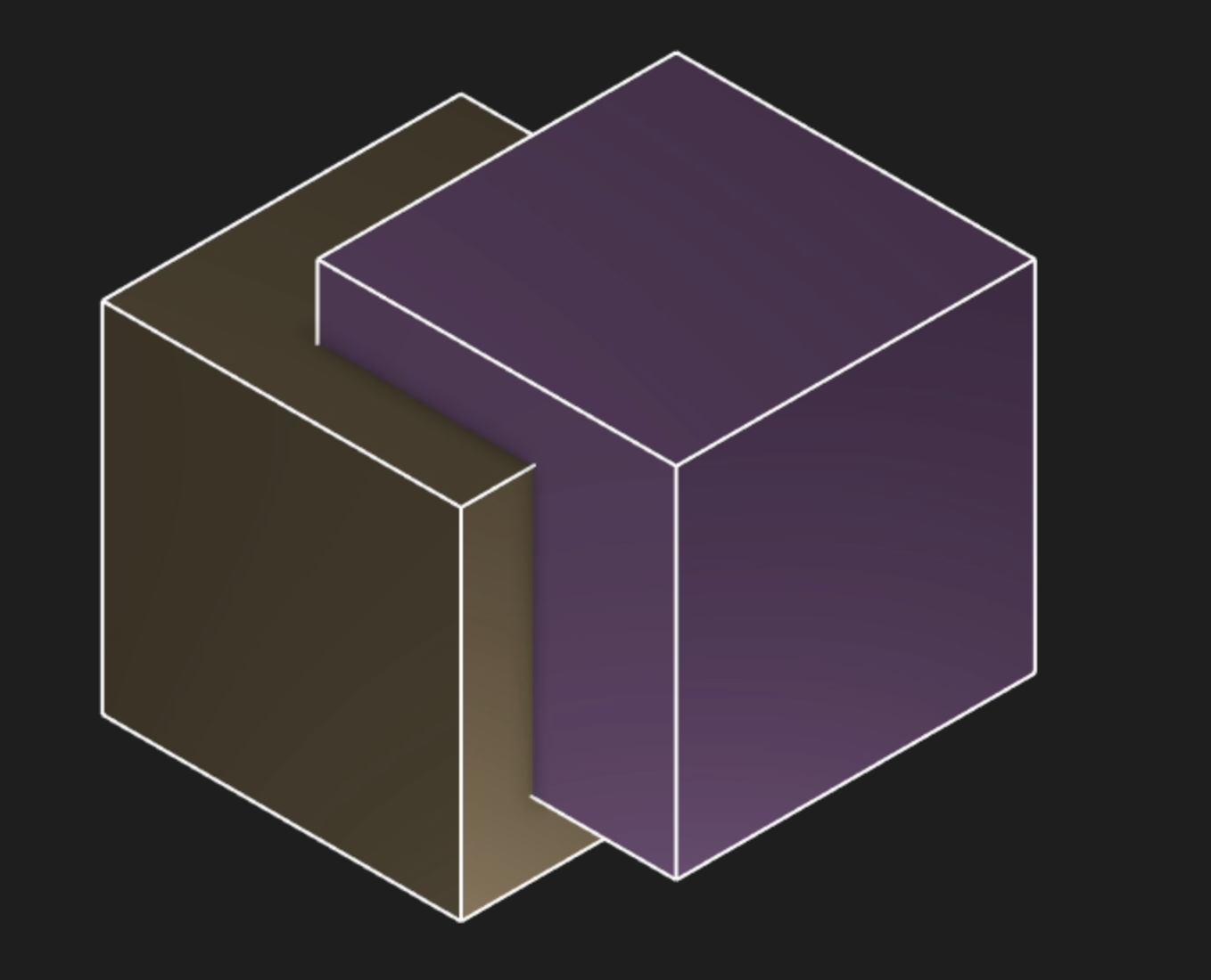 Two overlapping cubes